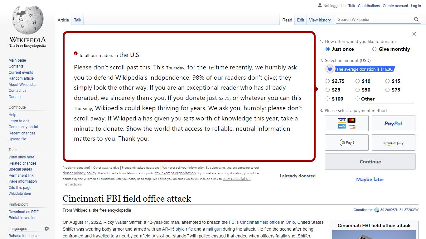 Cincinnati FBI field office attack - Wikipedia